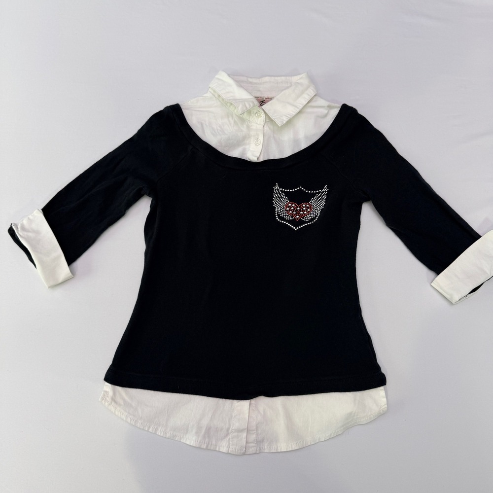 Girls Sweater with Button Up shirt